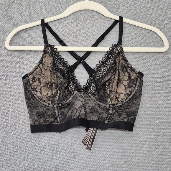 Victoria's Secret Women's Black Lace Very Sexy Unlined Underwire Bra 32D - Picture 1 of 6